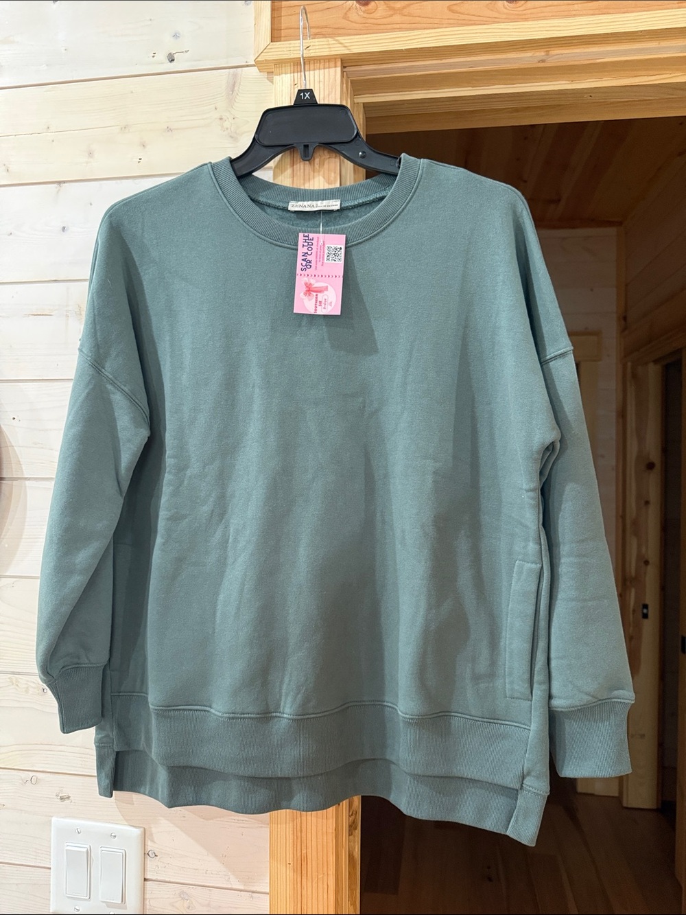 Zenana Outfitters Relaxed Crewneck Sweatshirt - Sage